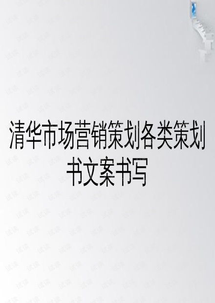 清華市場營銷策劃 從策劃書到PPT文案的實(shí)戰(zhàn)指南